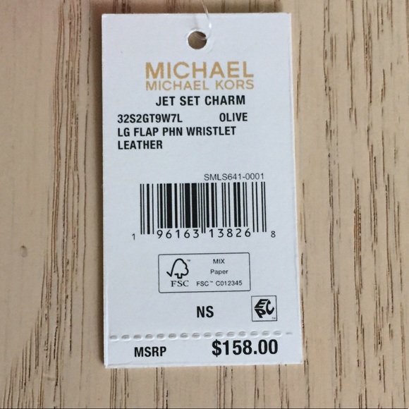 Michael Kors Olive Leather Phone Wristlet - Picture 12 of 13